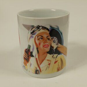 1992 Coca Cola Coffee Mug Woman Pilot Your thirst takes wings